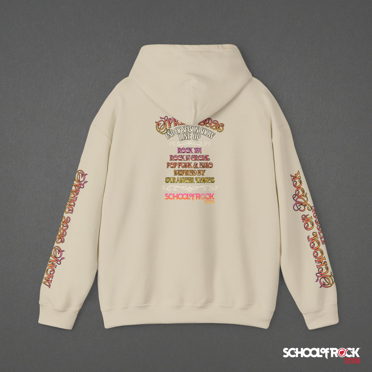 Hoodie | Front & Back with Sleeve Designs | Spring 2026 End of Season Collection