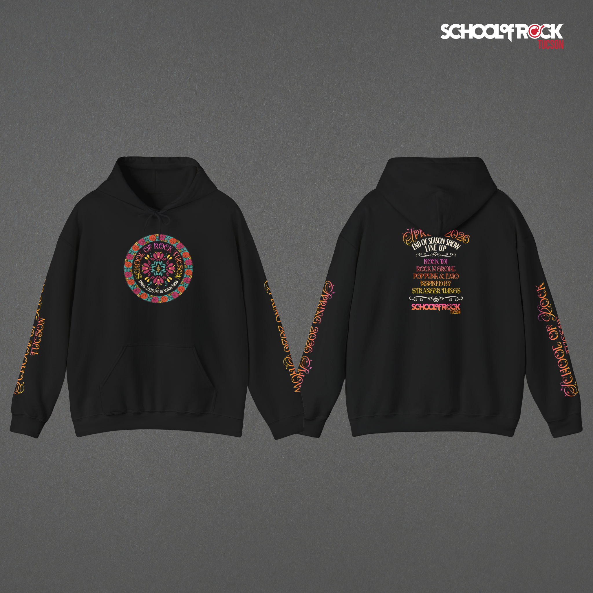 Hoodie | Front & Back with Sleeve Designs | Spring 2026 End of Season Collection