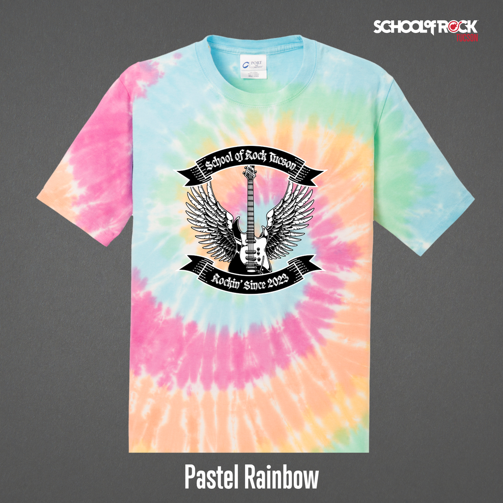 Rockin' Since 2023 School of Rock Merch | Tie Dye Shirts | Summer 2026 Season Design