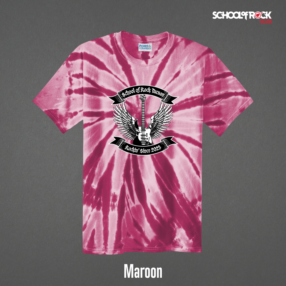Rockin' Since 2023 School of Rock Merch | Tie Dye Shirts | Summer 2026 Season Design