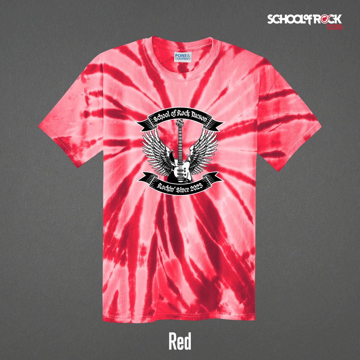 Rockin' Since 2023 School of Rock Merch | Tie Dye Shirts | Summer 2026 Season Design