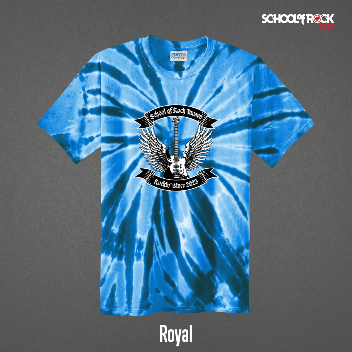 Rockin' Since 2023 School of Rock Merch | Tie Dye Shirts | Summer 2026 Season Design