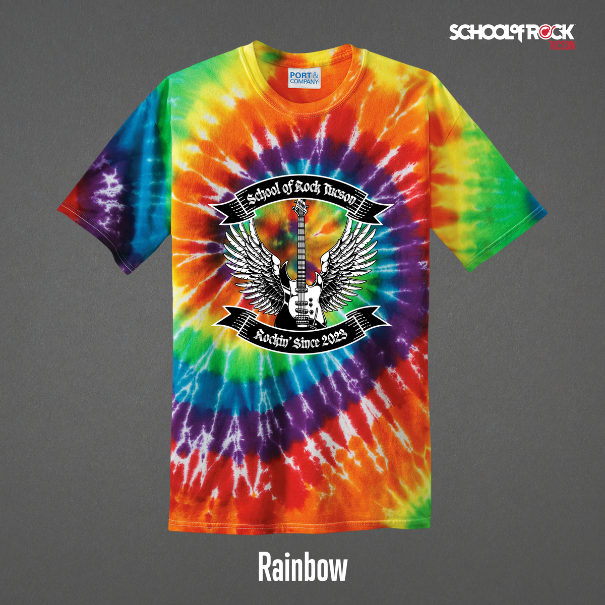 Rockin' Since 2023 School of Rock Merch | Tie Dye Shirts | Summer 2026 Season Design